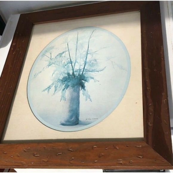 1930’s Water Color Floral Matted Frames Plexiglass Signed Painting‎ G. Giuliani - Picture 4 of 8